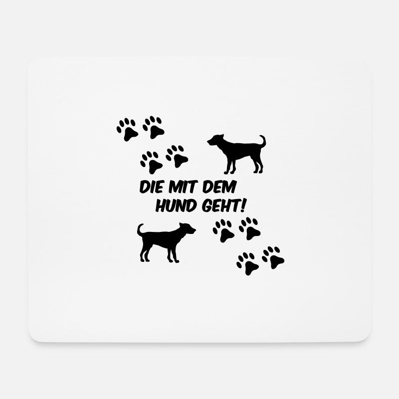 die mit dem hund geht 01 - Mousepad (Querformat) - Weiß