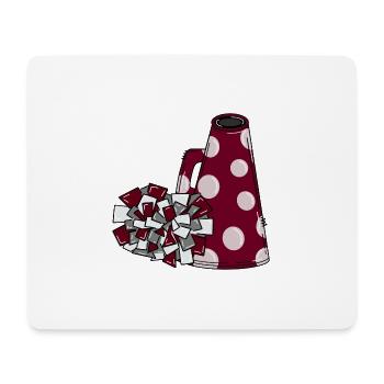 Cheer Poms Megaphon - Mousepad (Querformat) - Weiß - Vorne