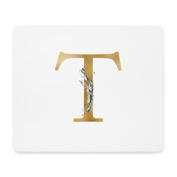 Personalisierbar Monogramm T - Mousepad (Querformat) - Weiß - Vorne