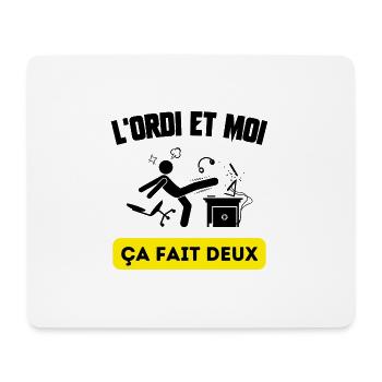 l'ordi et moi - Tapis de souris (format paysage) - blanc - Devant