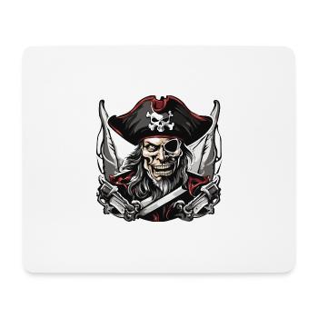 Pirat / Ahoi / Anker / Kapitän / Totenkopf / Rum - Mousepad (Querformat) - Weiß - Vorne