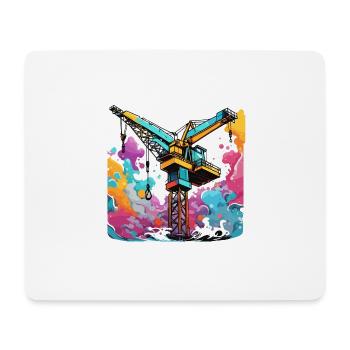 Kran / Baustelle / Seilwinde / Kransystem - Mousepad (Querformat) - Weiß - Vorne