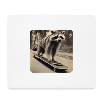 Raccoon / Animal / Photo / Wild / Funny / Robber - Mouse Pad (horizontal) - white - Front