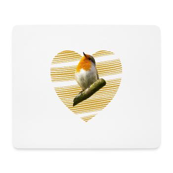 Rouge-gorge, oiseau chanteur, oiseau mignon - Tapis de souris (format paysage) - blanc - Devant