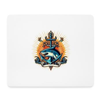 Logo de requin - Tapis de souris (format paysage) - blanc - Devant