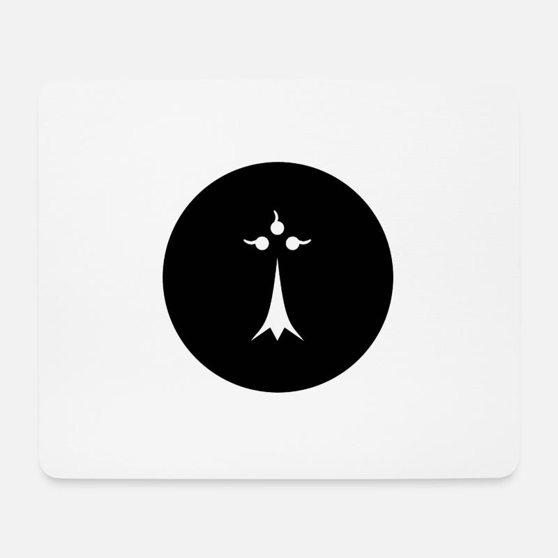 White ermine on black background - Mouse Pad (horizontal) - white