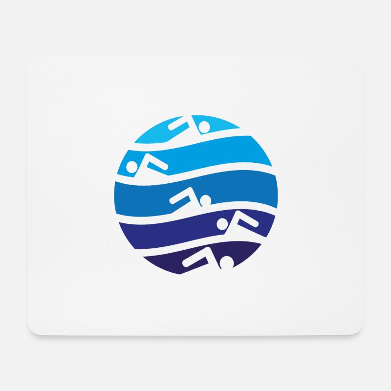 schwimmen - Mousepad (Querformat) - Weiß