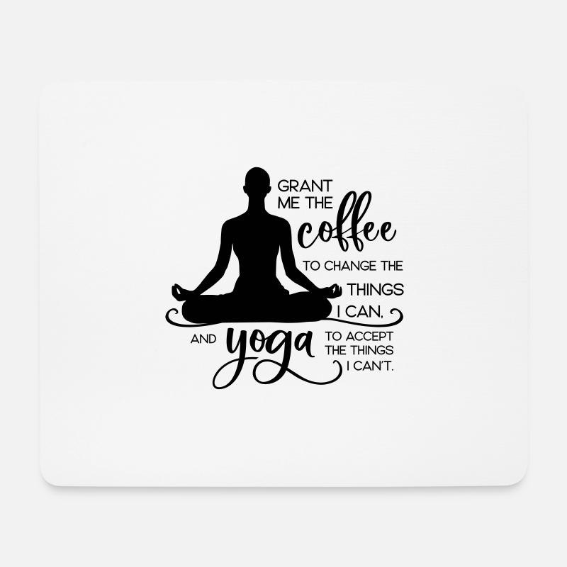 Yoga Life "Coffe, Yoga" - Mousepad (Querformat) - Weiß