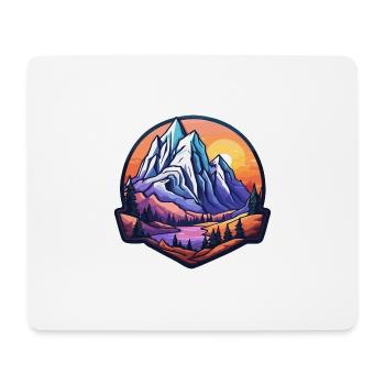 Berg / Alpen / Gipfel / Natur / Wald / Gestein - Mousepad (Querformat) - Weiß - Vorne