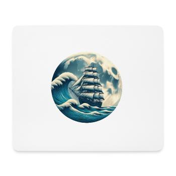 Vintage Sailboat Sailing Waves Ship - Mouse Pad (horizontal) - white - Front