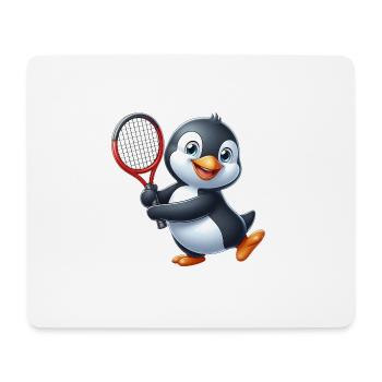 pingouin tennis joueur de tennis sport dessin animé - Tapis de souris (format paysage) - blanc - Devant