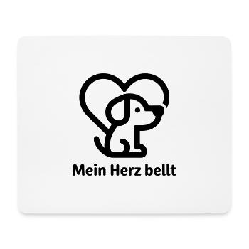 Herz-Hund Motiv: Liebe zum Vierbeiner - Mousepad (Querformat) - Weiß - Vorne