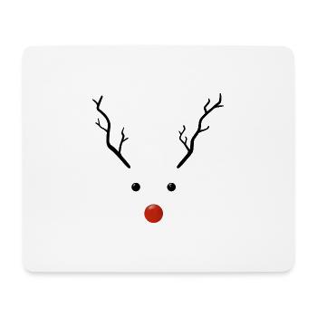 Rentier süß minimalistisch mit roter Nase  - Mousepad (Querformat) - Weiß - Vorne