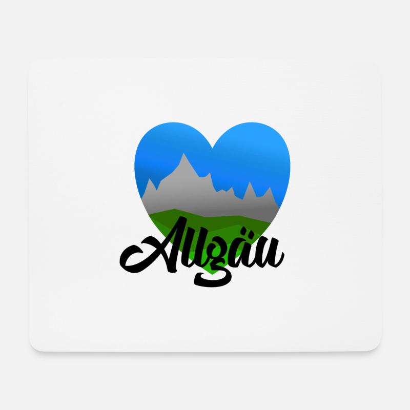 I Love Allgäu Design - Mousepad (Querformat) - Weiß