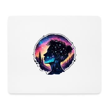 Silhouette / Forest / Portrait / Trees / Person - Mouse Pad (horizontal) - white - Front
