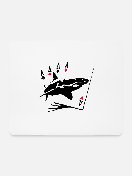 Karten-Poker requin3 - Mousepad (Querformat) - Weiß