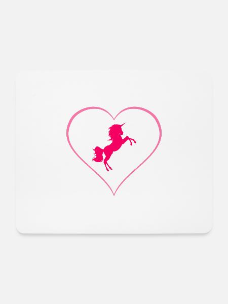 Einhorn - Mousepad (Querformat) - Weiß
