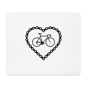 Bicycle chain heart bike - Mouse Pad (horizontal) - white - Front
