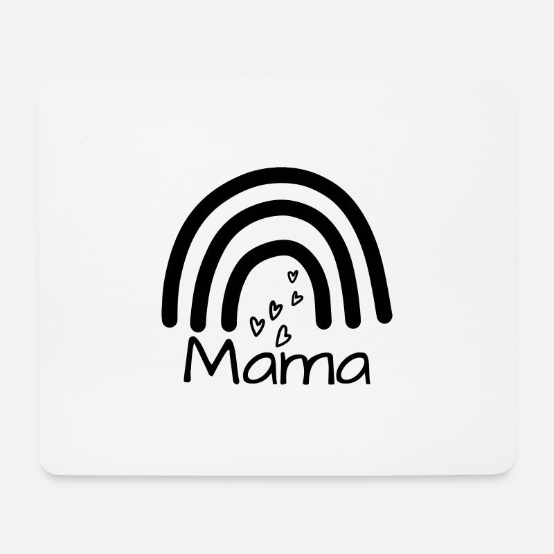 Mama, Mamaspruch mit Regenbogen und Herzchen - Mousepad (Querformat) - Weiß