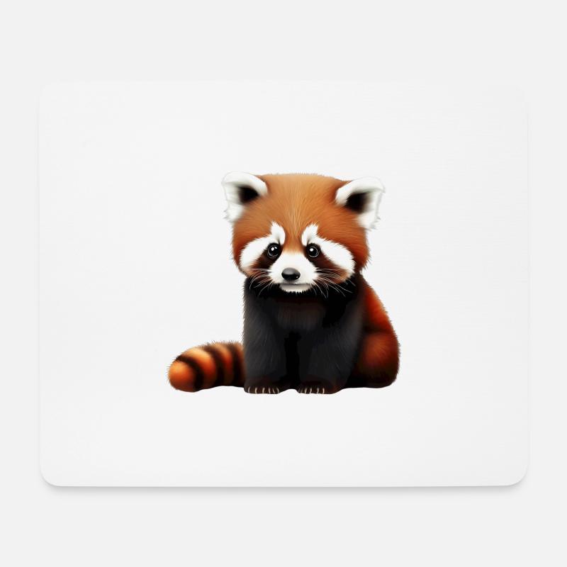 Lustiger roter Panda - Mousepad (Querformat) - Weiß
