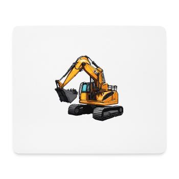 Excavator / construction site / machine /digging / shovel - Mouse Pad (horizontal) - white - Front