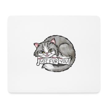Cat_Just vous fourrure - Tapis de souris (format paysage) - blanc - Devant