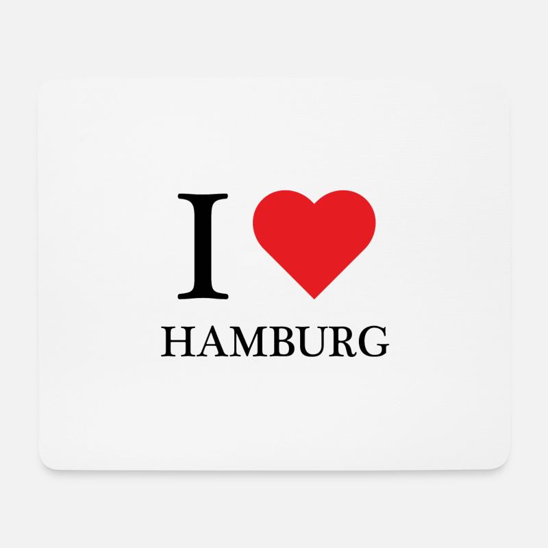 I LOVE HAMBURG - Mousepad (Querformat) - Weiß