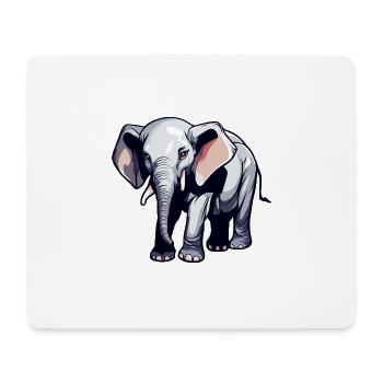 Elephant / Animal / Safari / Zoo / Africa / Comic - Mouse Pad (horizontal) - white - Front