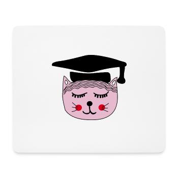 Akademikerin Katze - Mousepad (Querformat) - Weiß - Vorne