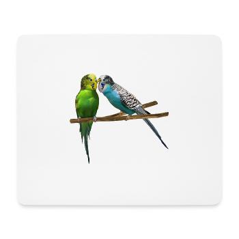 beaking budgerigar, bird pet, lover - Mouse Pad (horizontal) - white - Front