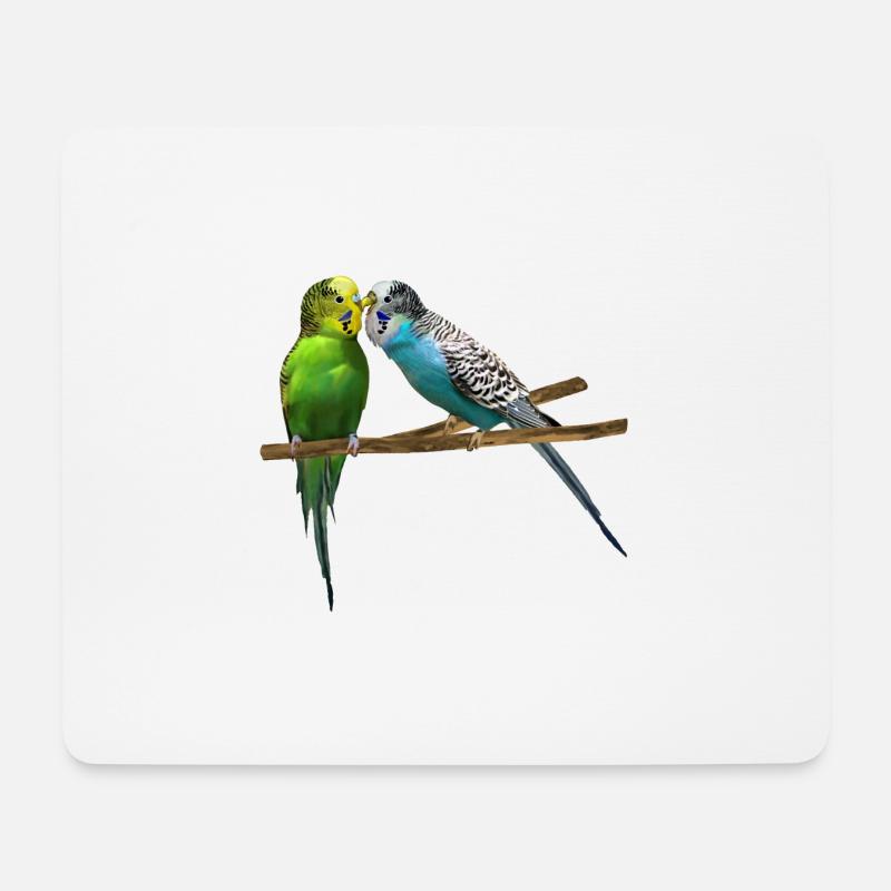 beaking budgerigar, bird pet, lover - Mouse Pad (horizontal) - white