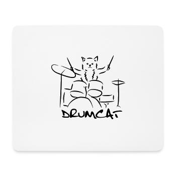 Schlagzeug Drum Drumcat Katze Cat Shirt Geschenk - Mousepad (Querformat) - Weiß - Vorne