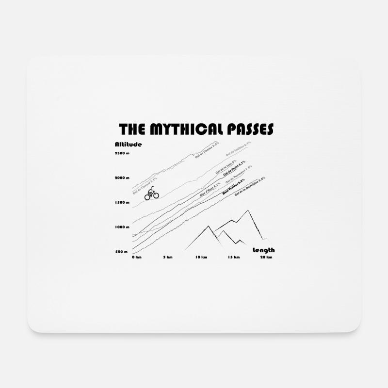 Die mythischen Pässe - Mousepad (Querformat) - Weiß