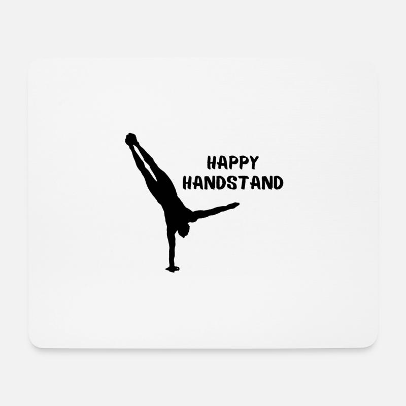 Glücklicher Handstand - Mousepad (Querformat) - Weiß