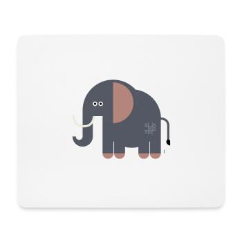 Elefant - Mousepad (Querformat) - Weiß - Vorne