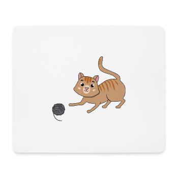 Cat with wool - Mouse Pad (horizontal) - white - Front