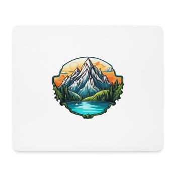 Berg / Alpen / Gipfel / Natur / Wald / Gestein - Mousepad (Querformat) - Weiß - Vorne