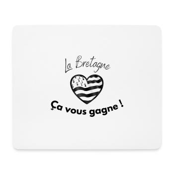 La Bretagne ça vous gagne - Tapis de souris (format paysage) - blanc - Devant