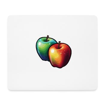 Apfel / Frucht / Obst / Gesund / Bio / Ernährung - Mousepad (Querformat) - Weiß - Vorne