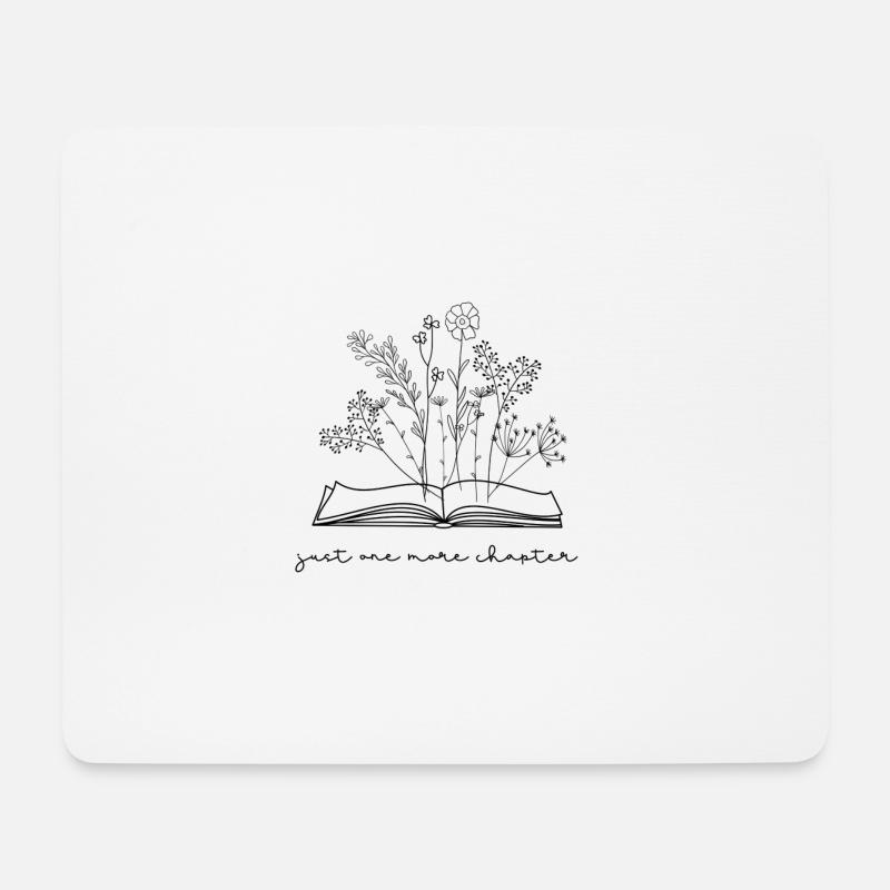 just one more chapter Wildblumen aus Buch - Mousepad (Querformat) - Weiß