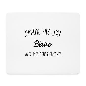 j ai betise avec mes petits enfants - Tapis de souris (format paysage) - blanc - Devant