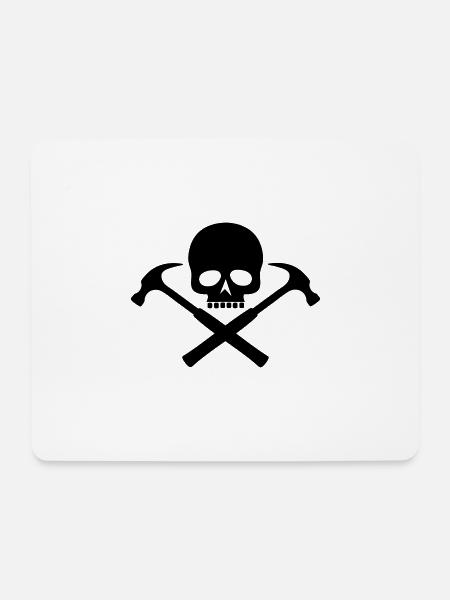 Totenkopf hammer / skull hammer - Mousepad (Querformat) - Weiß