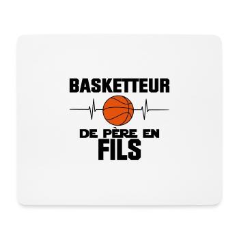 BASKETTEUR DE PÈRE EN FILS - Tapis de souris (format paysage) - blanc - Devant