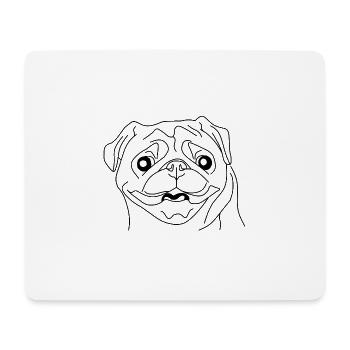 Mops Face - Der Niedliche Begleiter - Mousepad (Querformat) - Weiß - Vorne