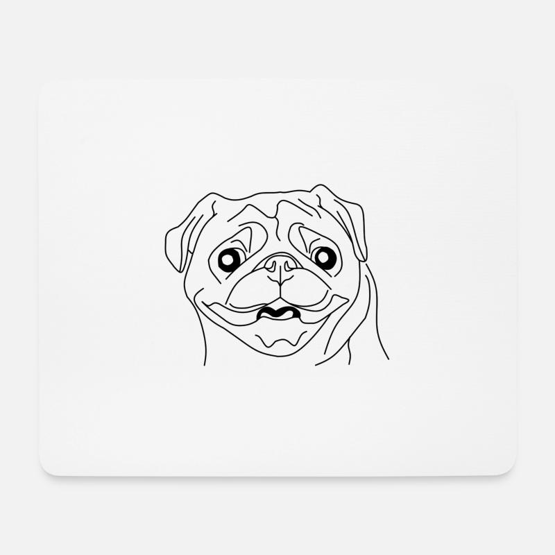 Pug Face - The Cute Companion - Mouse Pad (horizontal) - white