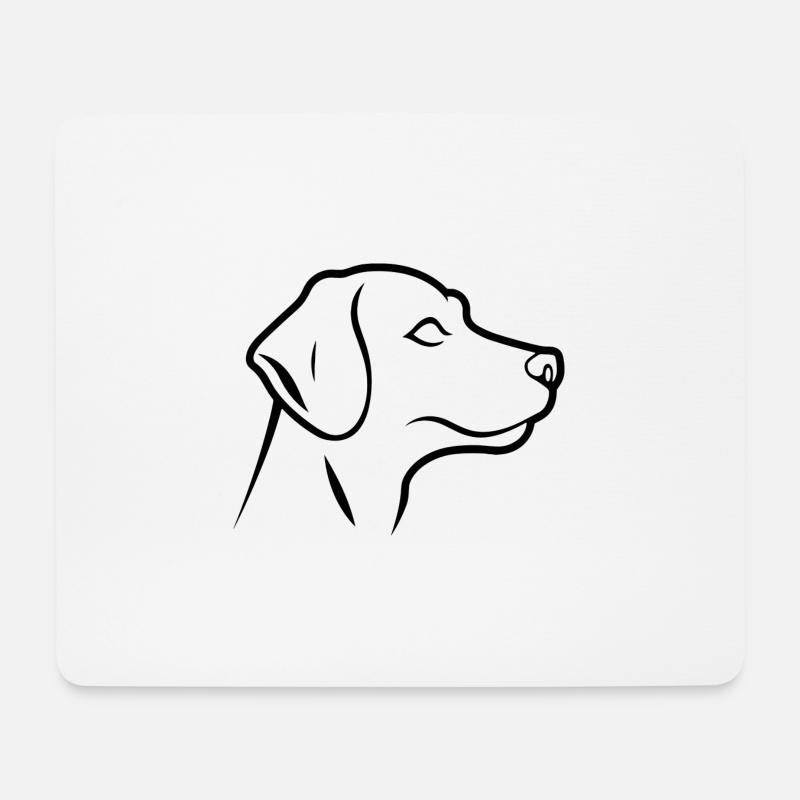 Hundekopf - Mousepad (Querformat) - Weiß
