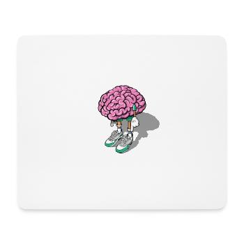 M. Brain avec des baskets / Brain porte des chaussures - Tapis de souris (format paysage) - blanc - Devant