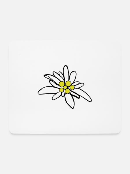 Edelweiß 1 - Mousepad (Querformat) - Weiß