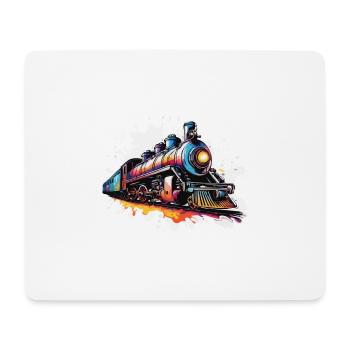 Zug / Lokomotive / Dampflok / Eisenbahn / Lock - Mousepad (Querformat) - Weiß - Vorne