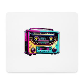 Radio / Analogique / Musique / Fréquence / Haut-parleurs - Tapis de souris (format paysage) - blanc - Devant